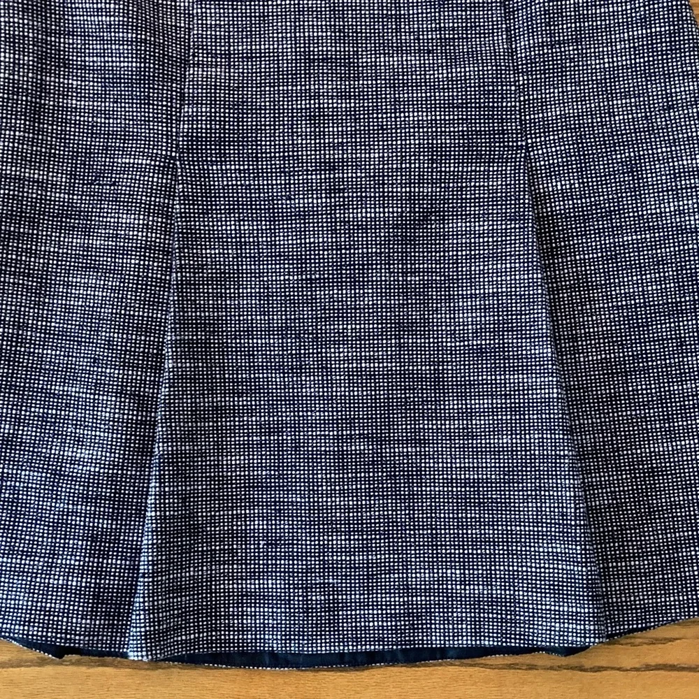 J. Crew Navy Tweed Box Pleat Skirt